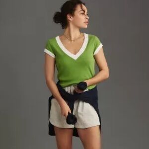 New Pilcro Boxy V-Neck Tee